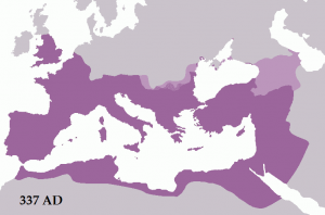 Map of Roman Empire at the time of Constantine 337 AD - source Wikipedia via tataryn77